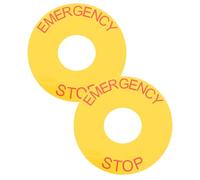 BEBEMOKO 2 pièces Autocollants Arrêt Urgence PVC Durables Étiquette Sécurité Interrupteur Industriel Indication Puissance Rouge Signalisation Panneaux Machines