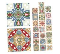 BEBEMOKO 24pièces Autocollants Carrelage Vintage Décoratifs Stickers Muraux Amovibles Pour Cuisine Salle De Bain Et Salon Faciles à Appliquer Entretenir