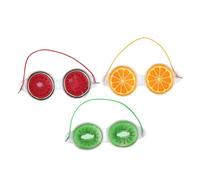 BEBEMOKO 3 pièces Masques Yeux Froids Gel Fruits avec Bande Élastique Masque Rafraîchissant Anti-poches et Anti-ombres Compresses Froides Portables pour Détente et Sommeil