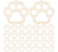 BEBEMOKO 30pcs Tranches de Bois de Patte de Chien avec Corde en Chanvre, Décoration Suspendue Créative Beige, Facile à Peindre pour Projets DIY et Cheminée
