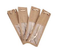 BEBEMOKO 4pièces Coffret Cadeau pour Vin à Vin Toile De Jute à Portable Porte-Bouteille De Jute pour Cadeau