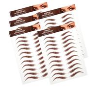 BEBEMOKO 5 feuilles Lot Autocollants Tatouage Sourcils Imperméables Marron Transfert Facile Peel Off Rehausseur Naturel pour Maquillage Rapide et Style Unique
