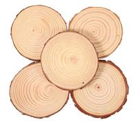 BEBEMOKO 5 pièces Disques Bois Non Fini Épaisseur pour DIY Peinture et Décoration Créative Tranches Bois Naturel avec Écorce pour Bricolage Sous-verres et Accessoires Photographie