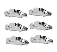 BEBEMOKO 6pièces Assiettes à Huîtres Acier Inoxydable Coupelles à Trempette Résistantes Chaleur Pour Sauces Et Condiments Idéales Pour Restaurants Et Barbecues