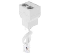 BEBEMOKO Adaptateur Prise Téléphonique Détachable 4 Fils Blanc, Répartiteur Ligne Fixe 1 vers 2, Compatible Accessoires Téléphoniques Maison et Bureau, Connexion Stable Ethernet