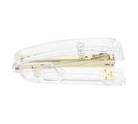 BEBEMOKO Agrafeuse Transparente Fourniture Bureautique Pratique en Plastique Légère et Compacte Ressort Automatique pour Bureau et École