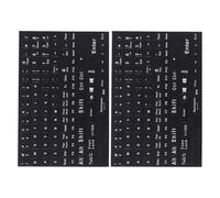 BEBEMOKO Autocollants Clavier Anglais Universels 2 Pièces Lettrage Gros Caractères Autocollants Clavier PC Portable et Bureau Facile à Appliquer Rénovation Touches Usées Compatible