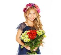 BEBEMOKO Bandeau à Fleurs pour Femme Couronne Halloween Rose Violet Accessoire Cheveux de Fête Polyester Confortable Cosplay et Décoration