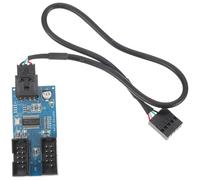 BEBEMOKO Convertisseur d'En-Tête USB 20 9 Broches vers Double 9 Broches Câble d'Extension pour Carte Mère Accessoire Informatique Compact Compatible Cartes WiFi et SSD Fixation