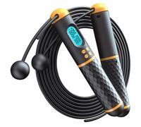 BEBEMOKO Corde à Sauter Numérique Compteur Précis Corde Lestée Antidérapante pour Fitness Hommes Femmes Résistante pour Entraînement Intérieur