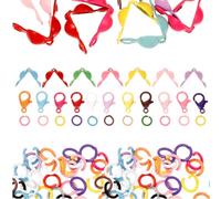 BEBEMOKO Kit de Fermoir Mousqueton en Métal Anneaux Ouverts et Connecteurs pour Création de Bijoux Diy, Assemblage Rapide et Fixation Sécurisée Couleur Aléatoire