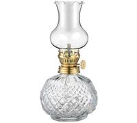 BEBEMOKO Lampe à Pétrole en Verre Transparent Rétro, Lanterne à Huile Rustique D’intérieur, Lampe à Vent Décorative pour Maison, Salon et Bureau, Éclairage D’Ambiance Vintage, Accessoire