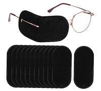 BEBEMOKO Lot de 12 Cache-œil pour Lunettes Noir Grand Format, Tissu Non Tissé Respirant, Patchs Oculaires Réutilisables pour Amblyopie, Usage Domestique et Voyage, Soin des Yeux
