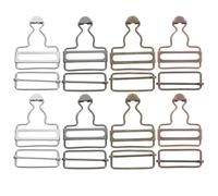 BEBEMOKO Lot de 16 Boutons de Bretelles Métalliques 3,8 Cm, Assortiment Vintage Argenté, Noir, Cuivre Rouge et Bronze pour Salopettes, Remplacement Complet, Accessoires Couture Robustes