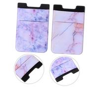 BEBEMOKO Lot de 2 Porte-Cartes Adhésifs pour Téléphone Portable Marbrés, Unisexe, Support Adhésif Solide, Design Marbré Rouge et Violet, Format Compact Compatible Poche, Accessoires