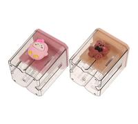 BEBEMOKO Lot de 2 Taille-Crayons Manuels Mignons pour Garçon et Filles Double Trou Design Cartoon Nœud Ours et Pingouin Couleurs Vives Petit Taille-Crayon Portable pour École et Bureau