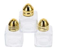 BEBEMOKO Lot de 3 Salières et Poivrières en Verre 15ml Bouchon Inox, Petite Bouteille pour Assaisonnement Facile Cuisine, Accessoire Pratique et Élégant