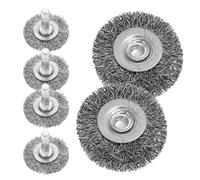 BEBEMOKO Lot de 6 Brosses en Acier 38 Mm à Tige Hexagonale pour Perceuse et Meuleuse, Brosse Métallique Rotative pour Polissage, Nettoyage Industriel et Élimination de Rouille
