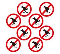 BEBEMOKO Lot de 8 Autocollants Panneaux d'Avertissement « Interdit Caca » pour Chiens Étanches Humoristiques pour Jardin et Cour Signalisation Anti-Déjections Canines Stickers