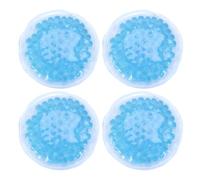 BEBEMOKO Pack de 4 Pochettes Gel Chaud Froid Rondes Réutilisables Bleu 8 Cm pour Thérapie et Récupération à Domicile en Pvc