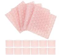 BEBEMOKO Paquet à Bulles à Double Paroi 60 Pcs 10x10 Cm Couleur Rose Poudre de Cœur, Pochettes à Bulles pour Emballage et Expédition, Protection pour Déménagement et Envoi Colis