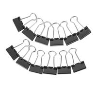 BEBEMOKO Pinces à Reliure Grosse Capacité, Design Élégant 12pcs Noires Forme Queue D'hirondelle pour Bureau et Espace de Travail
