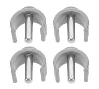 BEBEMOKO Pinces de Verrouillage de C Antidérapantes pour Cannes et Déambulateurs, Clips en Plastique Gris pour Tube Ø22 Mm, Lot de 4 Pièces, Accessoires de Maintien Sécurisés pour Aides