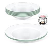 BEBEMOKO Plat Rond en Verre 10 Cm pour Chauffe-Cire et Brûleur à Huile, Lot de 5 Doublures pour Brûleurs à Cire Fondue, Plateau à Cire Parfumée Compatible Lampe Aromathérapie, Accessoire