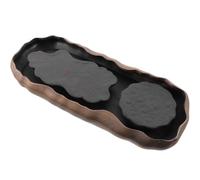 BEBEMOKO Plateau à Thé Céramique avec Drainage Support Tasse et Bac de Récupération Eau Plateau Kung Fu Chinois pour Maison et Bureau