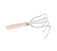 BEBEMOKO Râteau de Jardin Quatre Dents Acier avec Manche Outil de Culture Robuste pour Desserrage Sol et Creusement Arachides Outil de Jardinage Manuel Solide