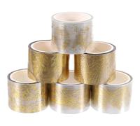 BEBEMOKO Ruban Adhésif Washi Décoratif Pet 6 Rouleaux 3m Motifs Plume Ginkgo Feuilles Étoiles, Étanche, pour Scrapbooking Bricolage Créatif et Décoration