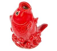 BEBEMOKO Statue De Carpe Céramique pour Jardin Ornemente Fontaine Extérieure Sculpture Étang avec Éjecteur Eau Décoration Résistante Et Installation Facile pour Bassin Et Cour