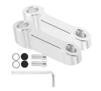 BEBEMOKO Support D'extension Trous Plats et Inclinés de Rétroviseur de Moto en Alliage D'aluminium Argenté Améliore la Position Miroir Meilleure Sécurité