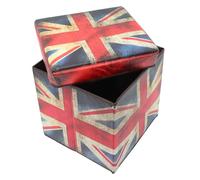BEBEMOKO Tabouret Pliant de Rangement Rétro avec Motif Drapeau Britannique Léger et Compact Tabouret Pratique pour Entrée et Chambre Coffre de Rangement Multifonctionnel