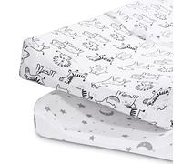 Beberoad Lot de 2 Draps pour Couffins et Berceaux, Draps pour Lits bébé, Drap Housse 81 * 46 * 15cm, 100% Coton, Blanc