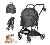 Beberoad T3 Poussette 3 en 1 pour chien et chat de petite et moyenne taille, noir