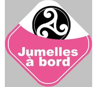 bébés à bord jumelles triskel - 10cm - Sticker/autocollant