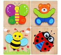 Bébés aléatoire Animaux Jeux Educatif Apprentissage, pour Garçon Fille 1 2 3 4 5 Ans anniversaire Noël Saint-Nicolas Cadeau - 4PC