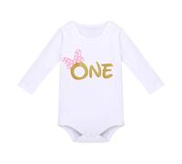 Bébés Filles 1er Anniversaire Tutu Set Costume de Mouse Manche Longue Body Barboteuse Jupe Tutu à Pois Bandeau 1 An Fête Vêtements Premier Anniversaire Tenue Photographie Rose - One 1 an