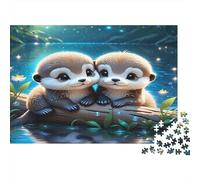 Bébés Otter Mignons Puzzle Classique 1000 Pièces, Carton Solide, Adultes & Enfants 8-12 Ans, Décoration Intérieure, Art Mural, Loisirs Indoor, Défi Mental 38x26cm/1000pcs