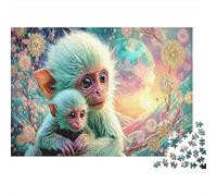bébés Singe Bundle Puzzle 1000 Pièces, Papier Épais, Enfants 8-12 & Adultes, Décoration Murale Maison, Cadeau Nouvel an, Défi Cérébral 52x38cm/1000pcs