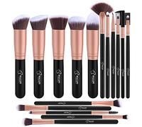 Bebestope® 16 pcs synthétique Pinceaux de maquillage professionnels Cosmétique Lot de pinceaux de fond de teint Mélange Blush Eyeliner visage Poudre