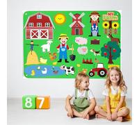 BEBEVOGUE Montessori - Kit de Jeu en Feutre Spatial - Jouet éducatif pour Enfants - Système Solaire avec 60 éléments - Cadeau pour 3 à 8 Ans (Ferme)