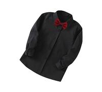 BebeXi Anno 2205 Enfants Garçons Filles Coupe Classique Chemise Col Rond Coton Doux Manches Longues Basique Chemise Garçon Noir 140, BK1., 14-15 ans