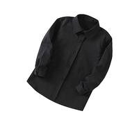BebeXi Chemise Taille 146 Garçons et Filles Coupe Classique Chemise à Col Rond Coton Doux Manches Longues Basique Tops Garçons Chemises Festives 92, Noir , 3-4 ans