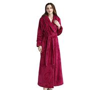 BebeXi Peignoir en velours avec col rabattu, pyjama épais d'automne et d'hiver de style long, peignoir à capuche pour femme, A-A., XL
