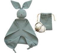 BEBICCO - Doudou Bébé 30x30 cm en Mousseline de Coton Bio - Doudou Plat Doux et Léger - Lange Bébé Sécurité - Couverture Réconfort (Vert Menthe)