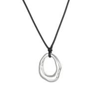 BEBIKR Colliers, colliers à pendentif irrégulier, collier à chaîne CCB, bijou de cou, cadeau parfait pour les amateurs de mode, Cordon en cuir CCB