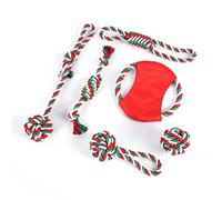 BEBIKR Lot de 6 jouets à mâcher interactifs pour chien sur le thème de Noël pour chiot et chiot