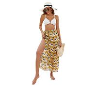 BEBIKR Paréo de plage pour femme, longue jupe portefeuille décontractée en mousseline de soie à nouer sur le côté pour maillots de bain, jupes longues pour femmes